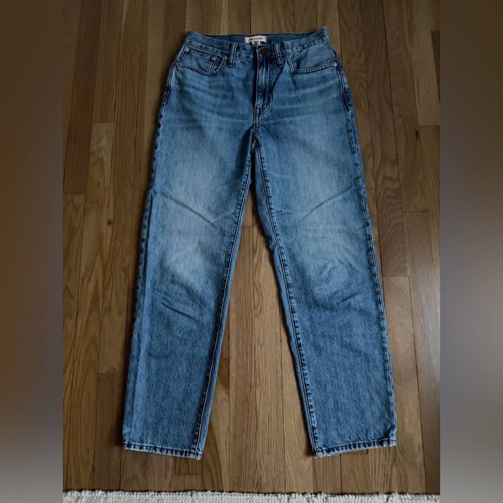 Madewell Premium Woman’s Light Blue Straight Slouchy Boyfriend Jeans Size 25